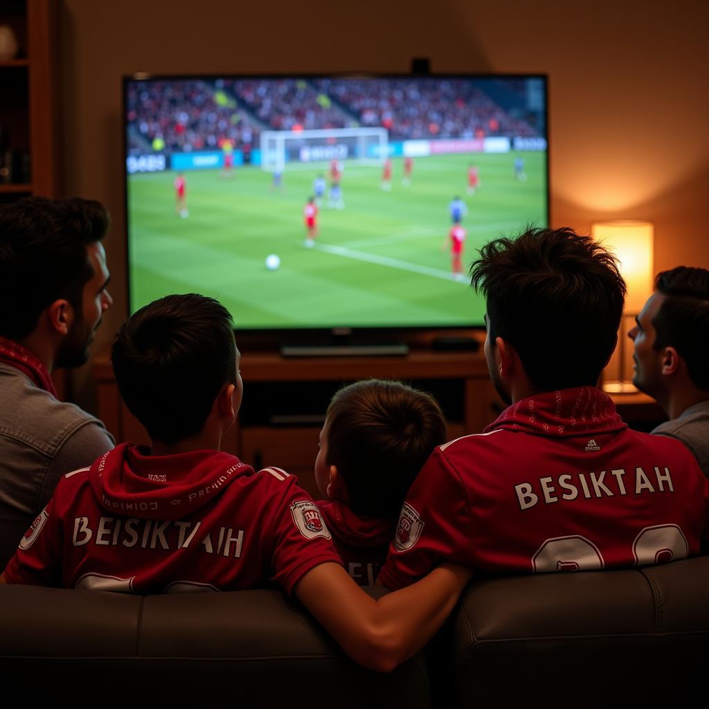 Privitera Family Watching Beşiktaş Match