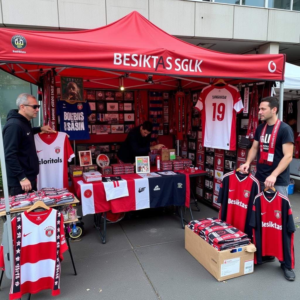 Unofficial Besiktas merchandise stall near Vodafone Park