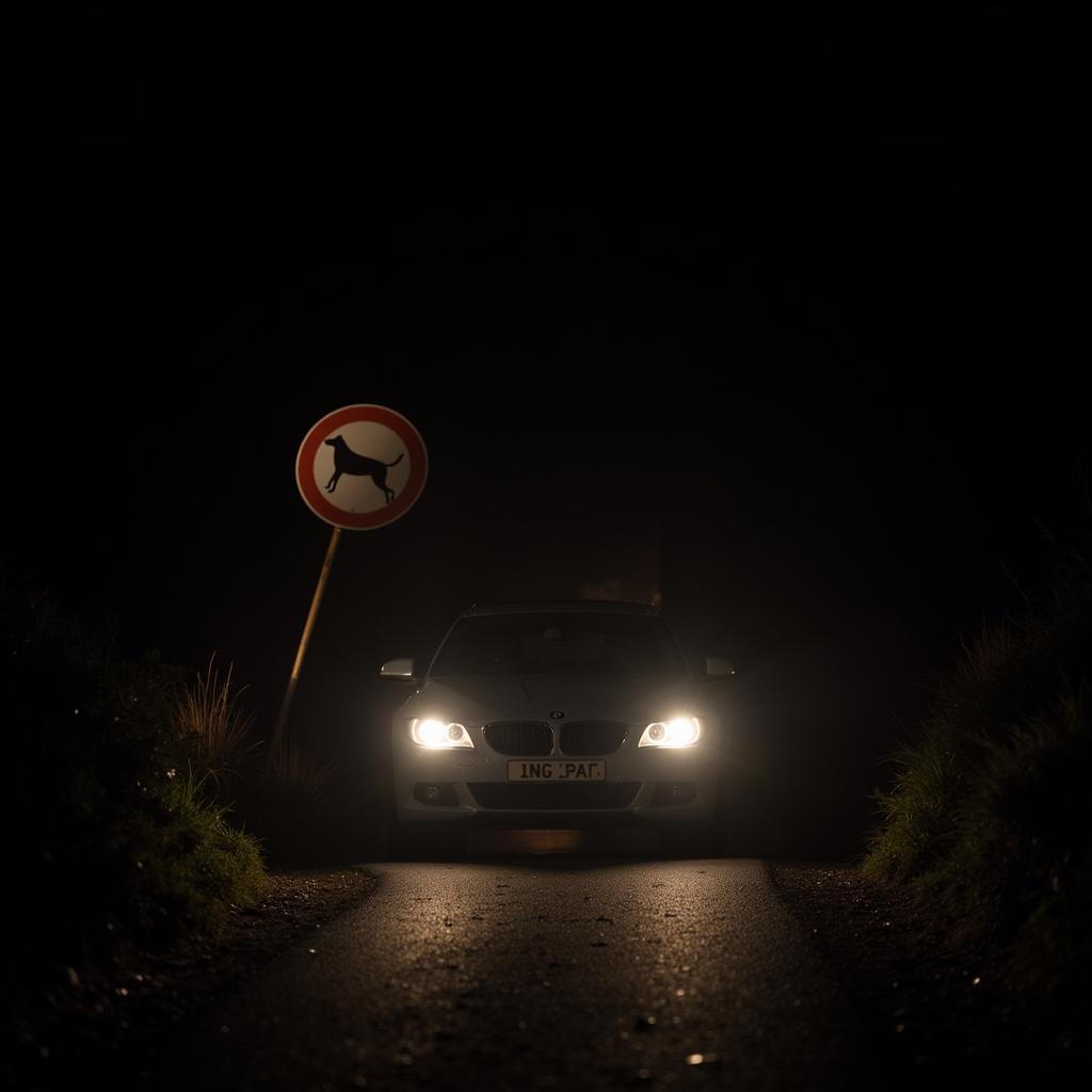 Reflective Dog Gate Signs for Night Visibility