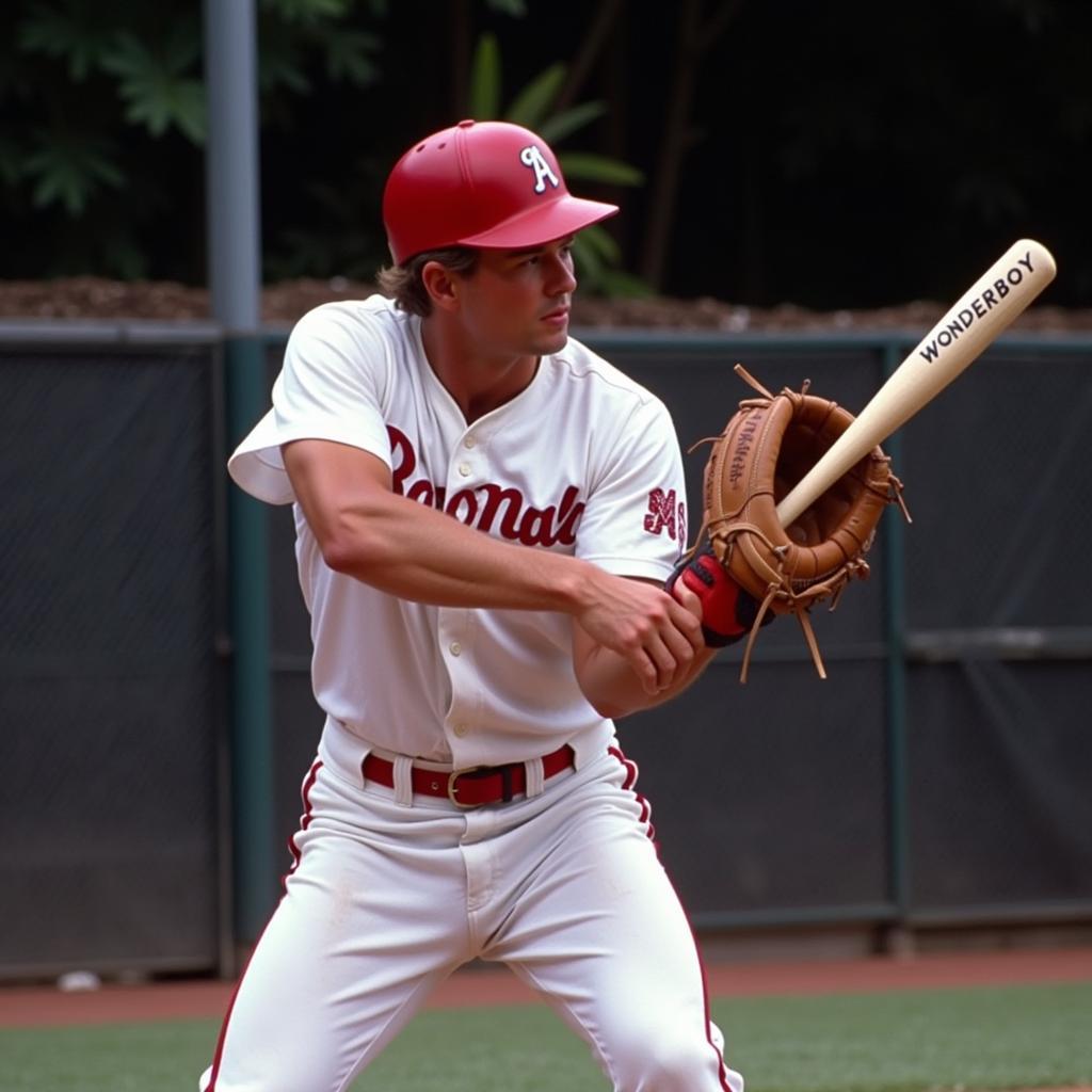 Robert Redford as Roy Hobbs with his Mitt