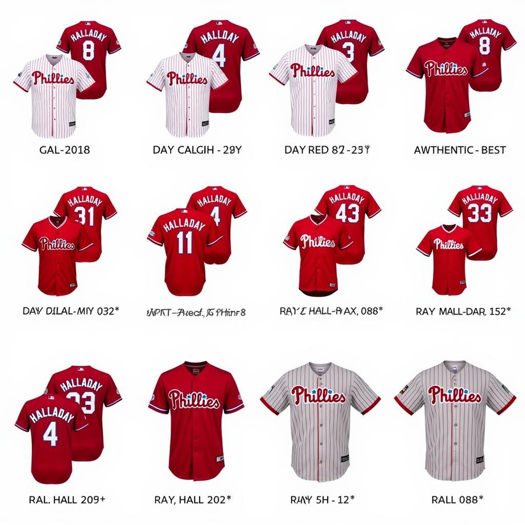 Collection of Roy Halladay Phillies Jerseys