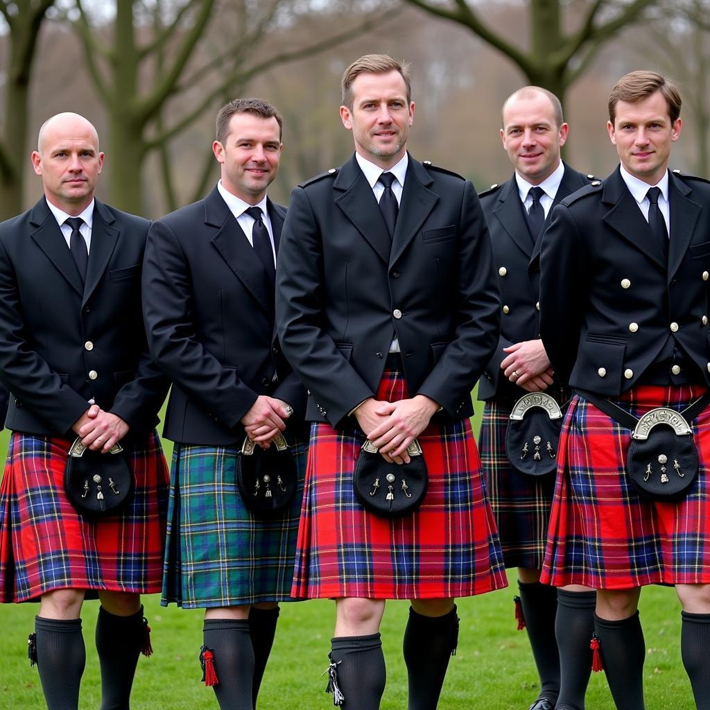 Men in Traditional Scottish Kilts