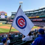 Small Chicago Cubs W Flag at Wrigley Field