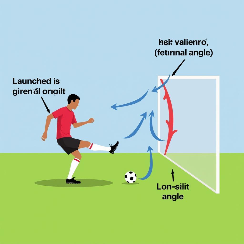 Soccer Player Kicking Ball with Exit Velocity and Launch Angle