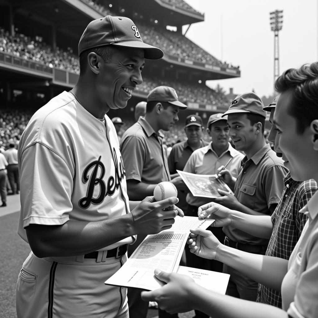 Stan Musial Signing Autographs for Fans