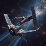 Star Wars TIE Fighter and X-Wing Starfighter in Battle