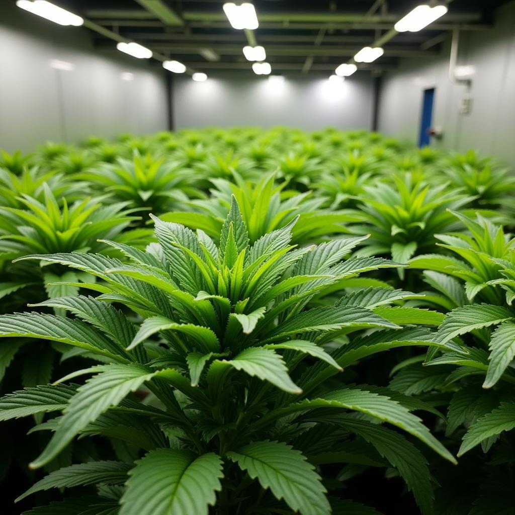 Sugar King plants in a grow room