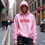 Supreme Hoodie Box Logo Pink Streetwear Style