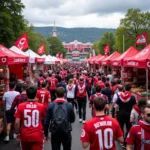 Besiktas fans gather at the market