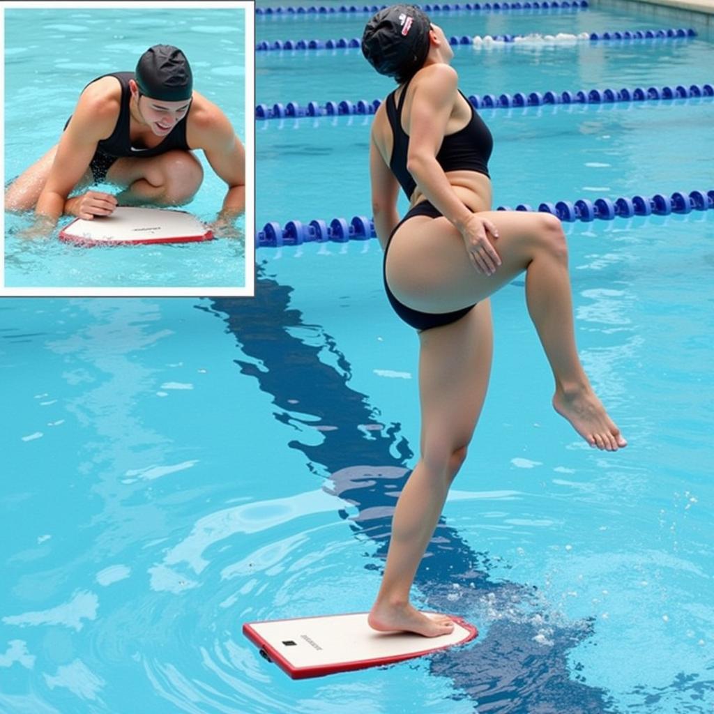 Swimmer Practicing Breaststroke Drills