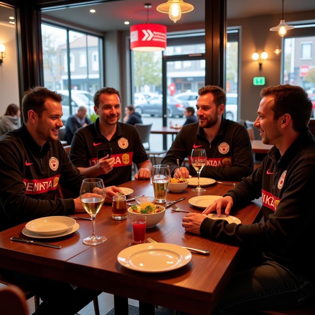 Beşiktaş Fans Enjoying a Meal near T-Mobile Northern Boulevard