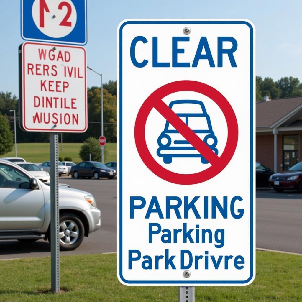 Clear Parking Signage in a Parking Lot