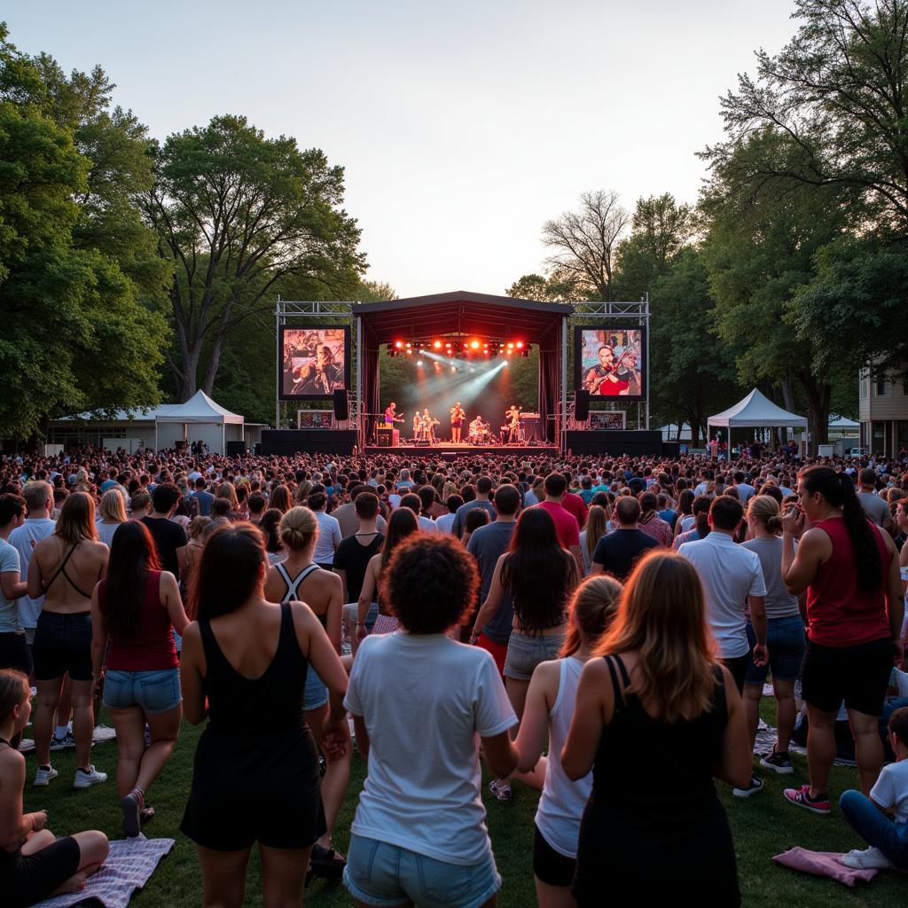 Concert-goers Enjoying Live Music at Tanner Park