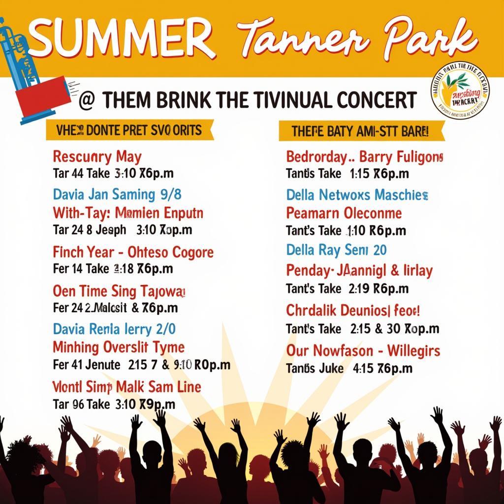 Tanner Park Summer Concert Schedule