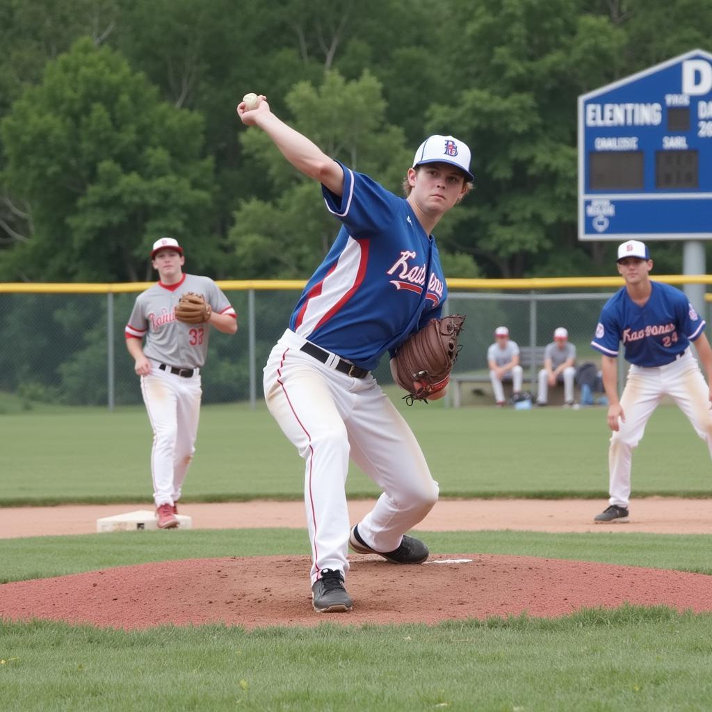 High school baseball game in Ontario