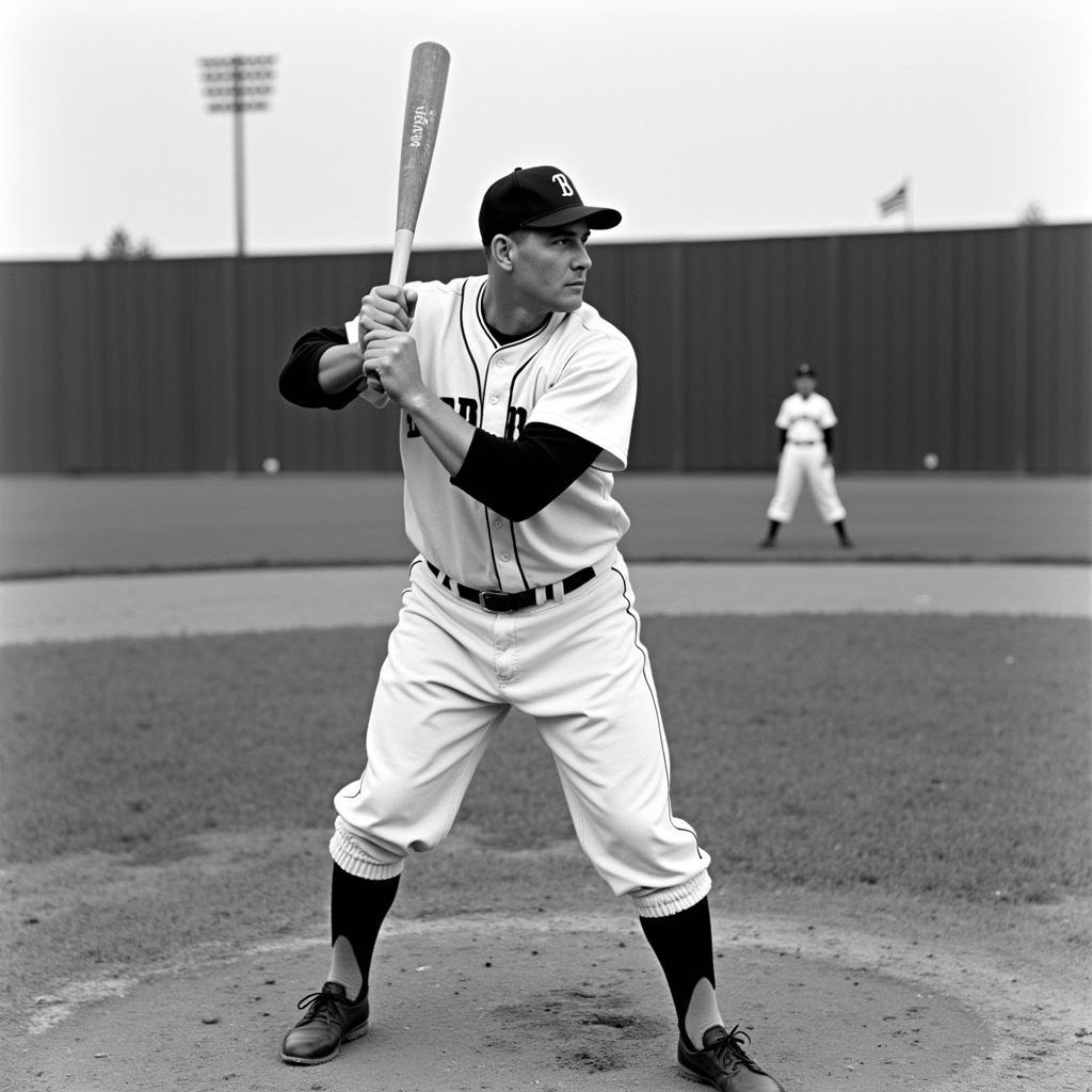 Ted Williams batting in 1942