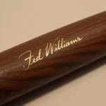 Close-up of a Ted Williams Autographed Baseball Bat