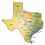 Alphabetical List of Texas Towns Map