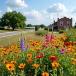 Blooming Wildflowers in a Texas Landscape