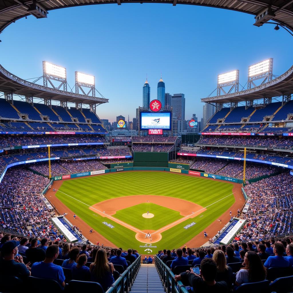 Toronto Blue Jays playing at the Rogers Centre