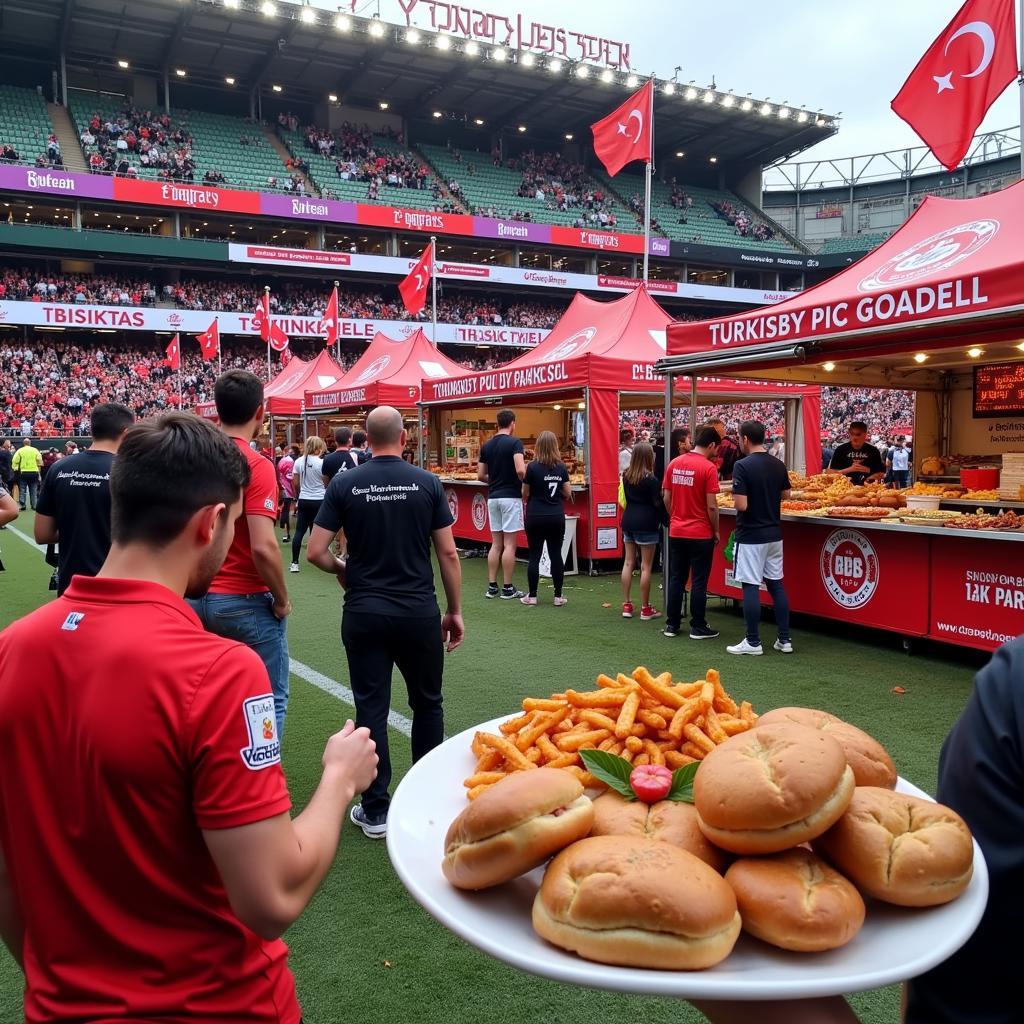 Turkish Food Vendors at a Besiktas Event in T-Mobile Park