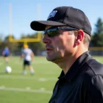 Umpire Wearing Polarized Sunglasses During a Football Match