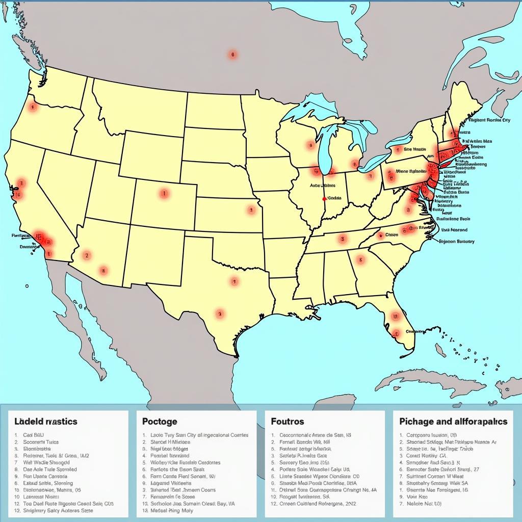 US Cities Alphabetical Interactive Map