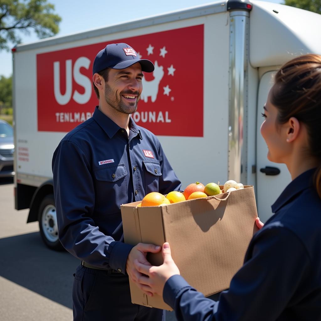 US Foods Driver Delivering Products