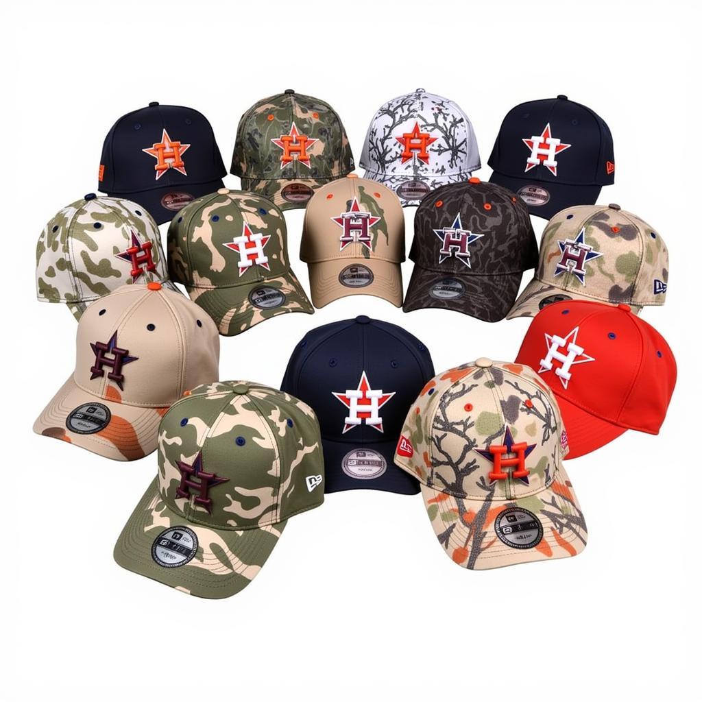 Different Styles of Astros Camo Hats