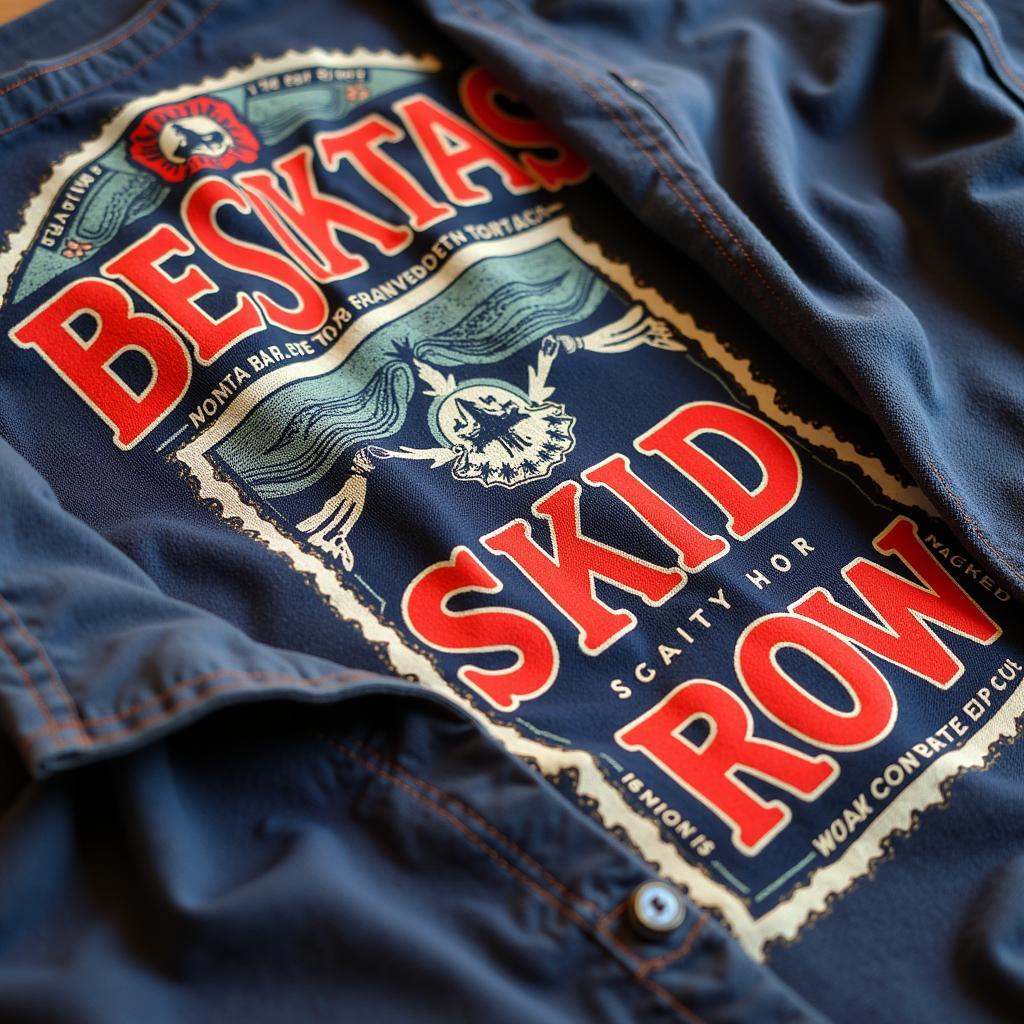 Vintage Besiktas Skid Row Tour Shirt Close-Up