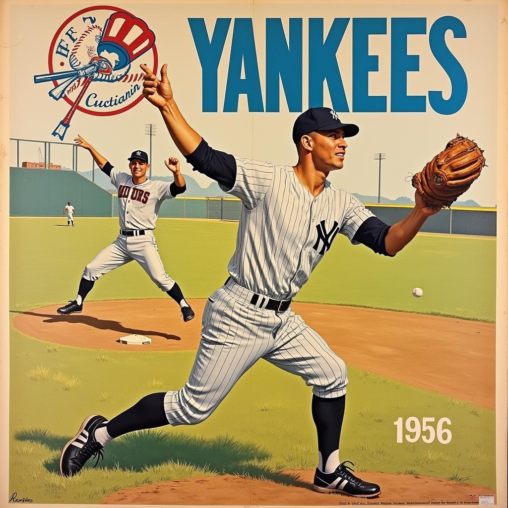 Mickey Mantle Vintage Yankees Poster