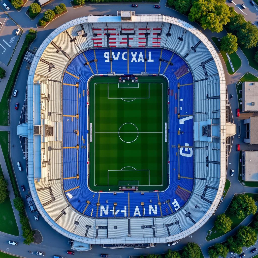 Aerial View of Vodafone Park Showcasing the Bride Blue Seats