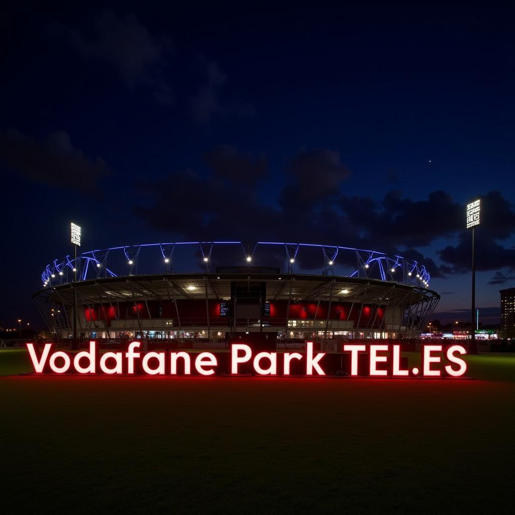 Vodafone Park Signage at Night