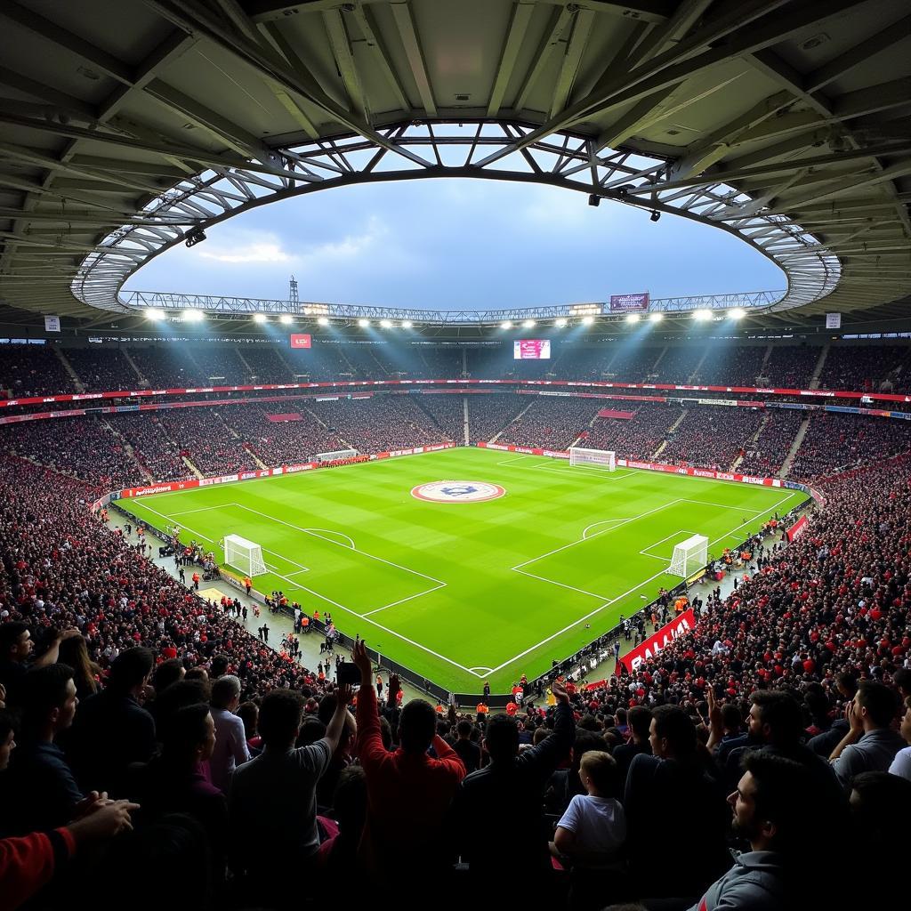 Vodafone Park stadium filled with passionate Besiktas fans