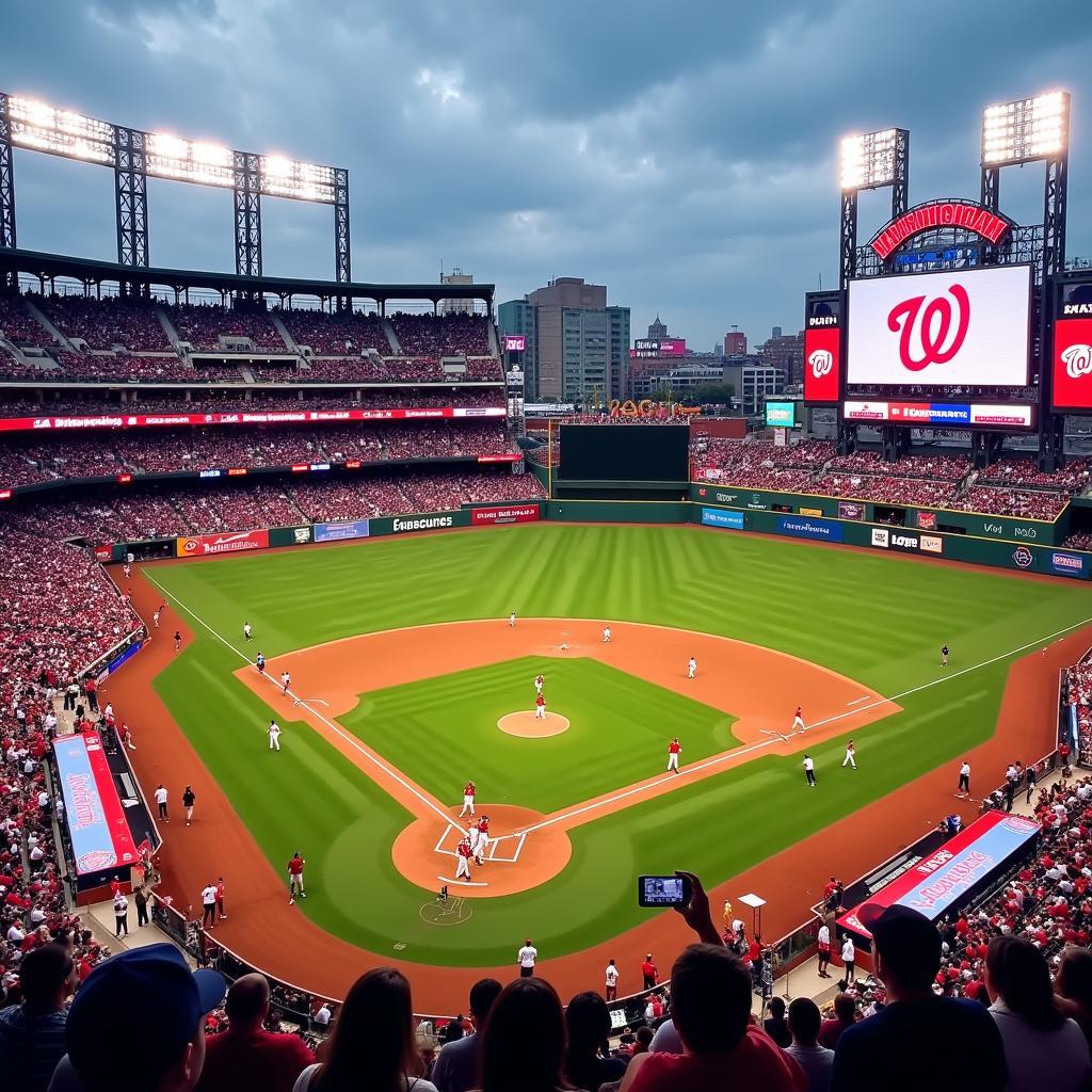 Washington Nationals playing a game at Nationals Park