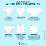 Different Types of White Adult Diapers