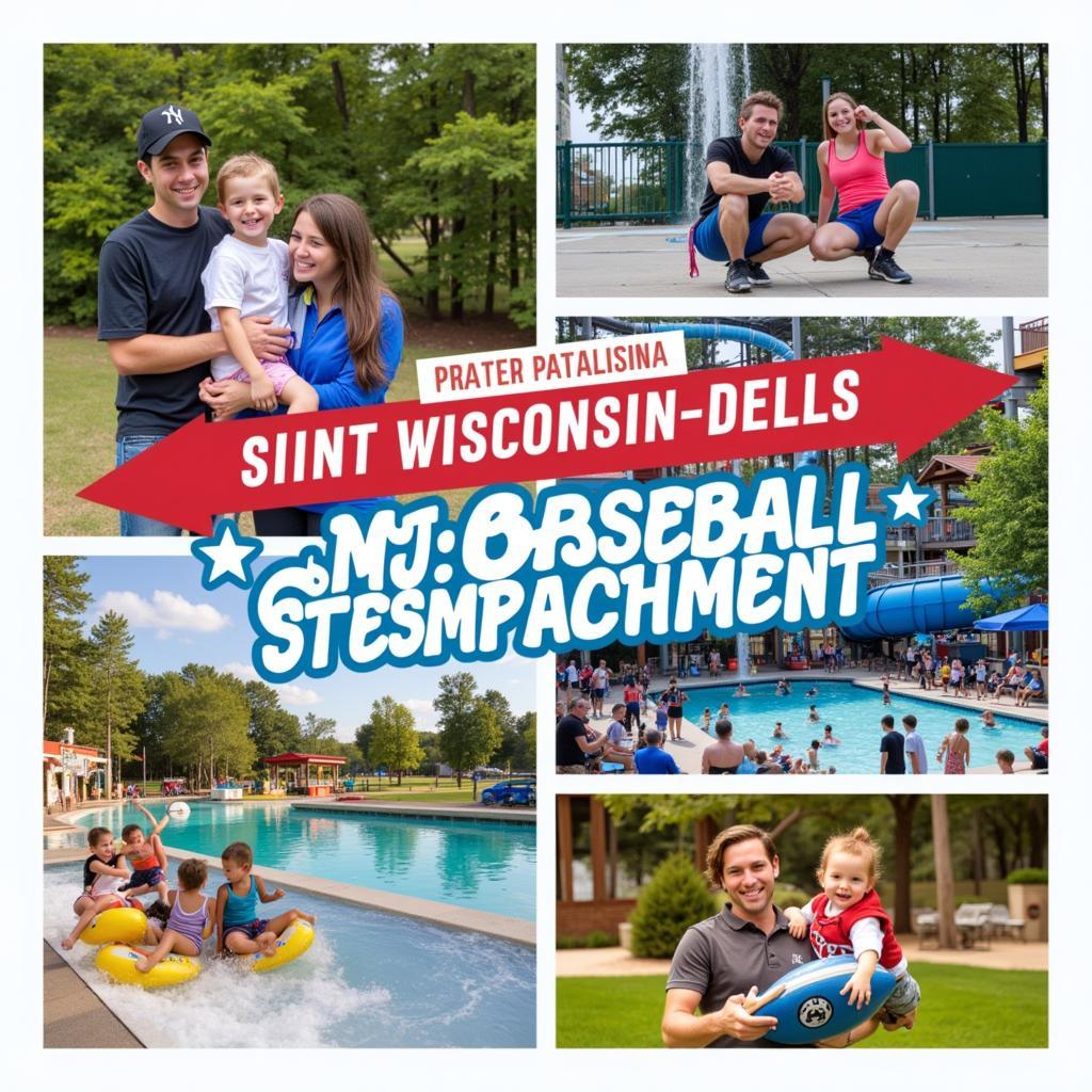 Families enjoying Wisconsin Dells during a baseball tournament