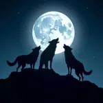 Wolves howling at the moon - a symbol of strength and teamwork