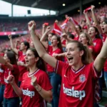 Women Besiktas Fans at Vodafone Park Cheering