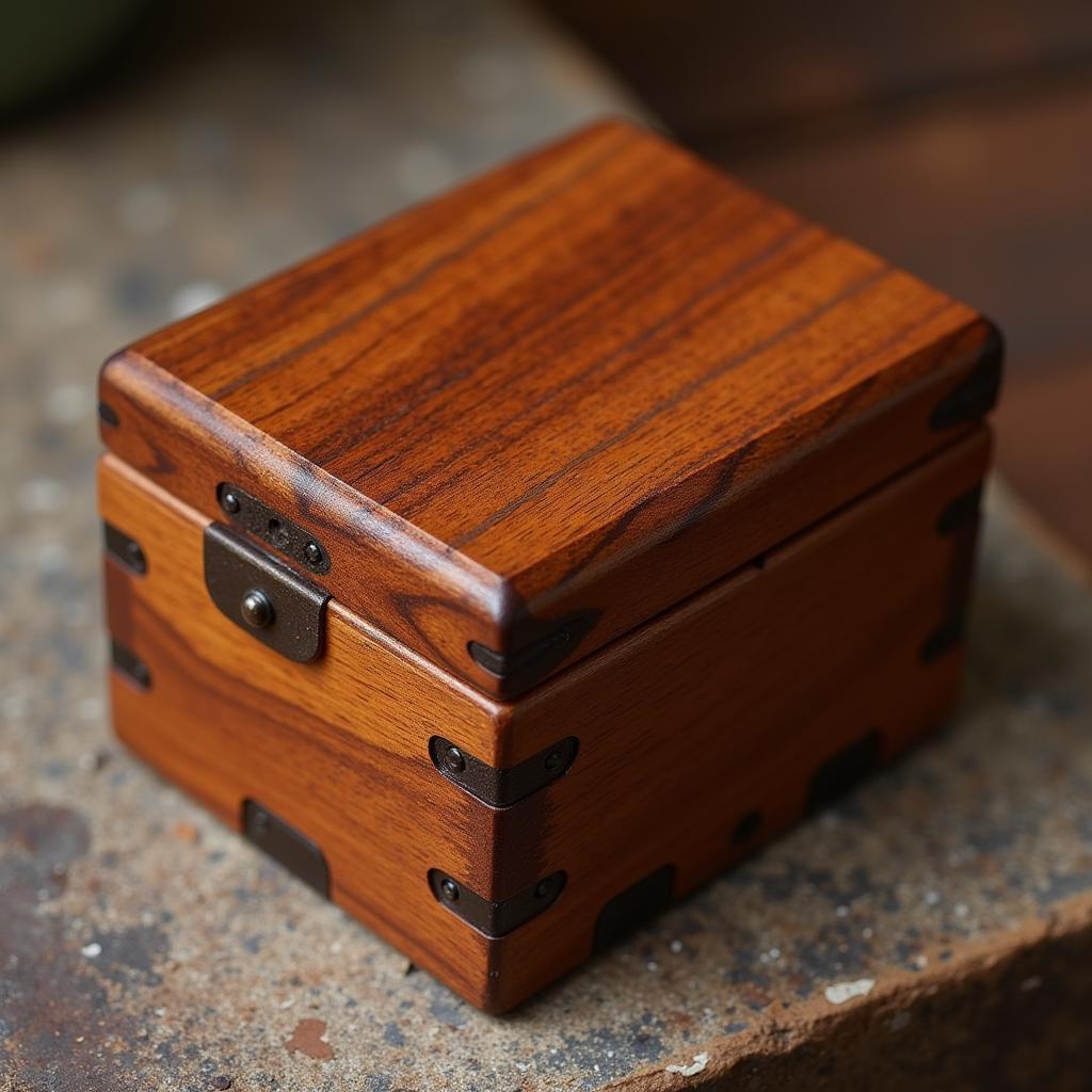 Elegant wooden puzzle box gift card holder.