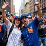 Yankees and Mets Fans in New York City