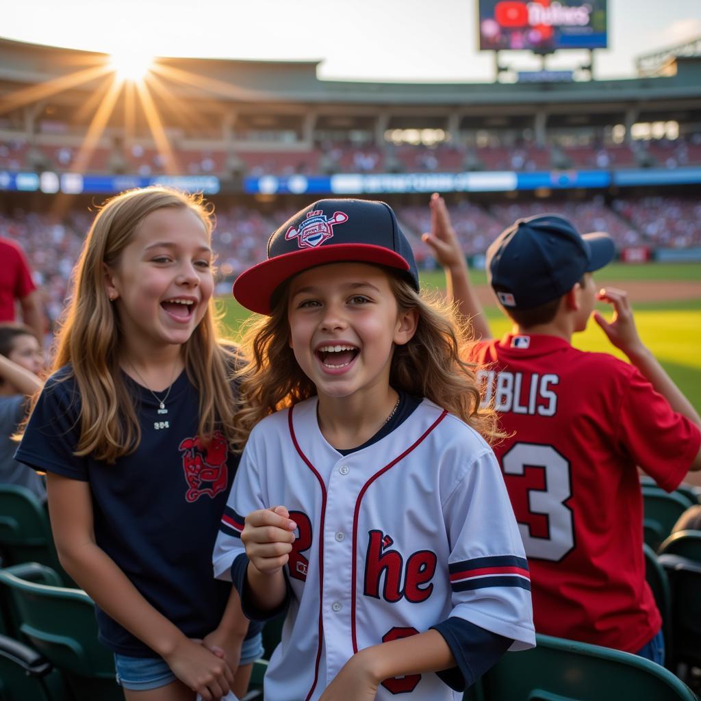 Young fans enjoying an MLB game.