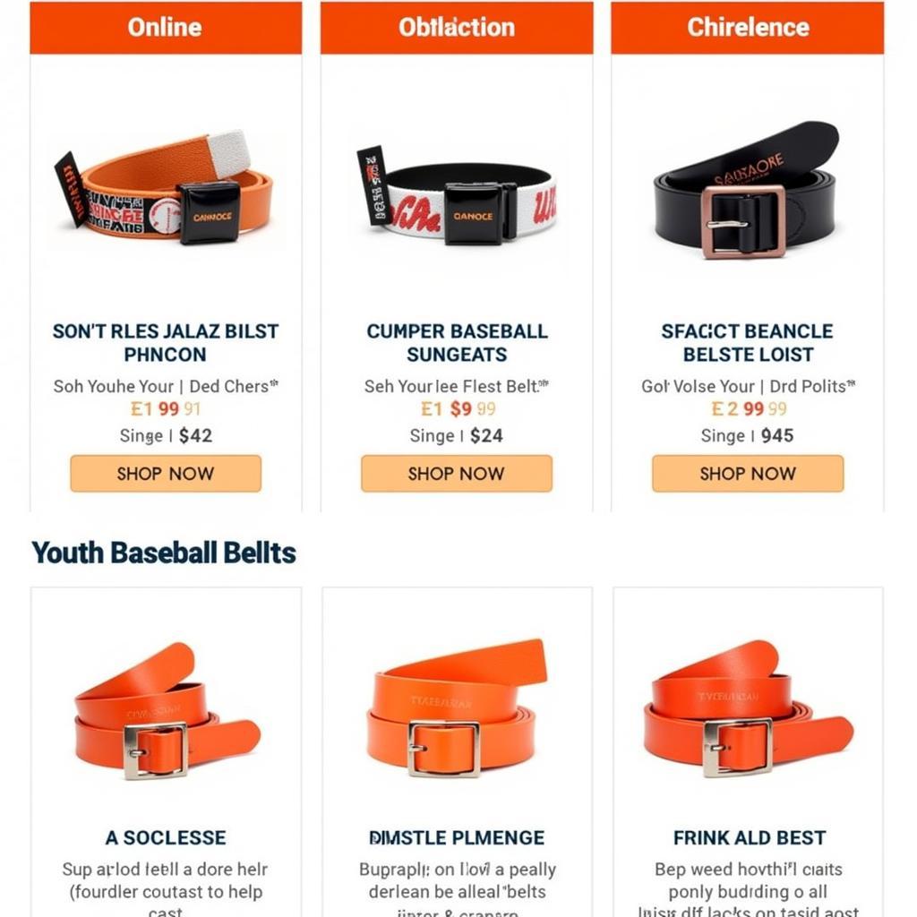 Where to Buy Youth Baseball Belts Orange